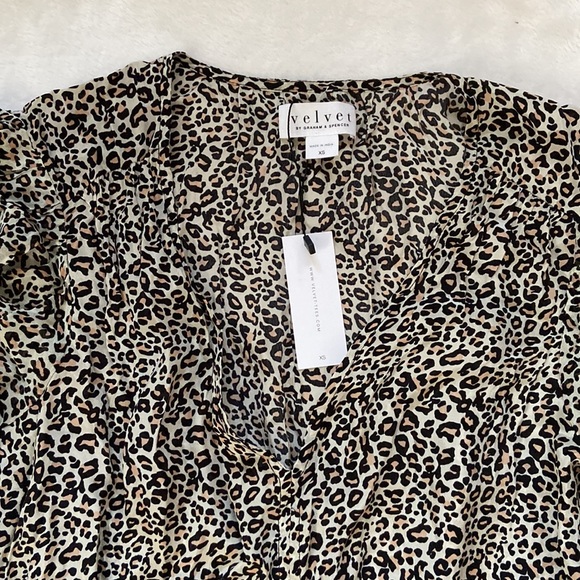 Velvet by Graham & Spencer • Saskia Leopard-Print Puff-Sleeve Dress - Picture 3 of 16